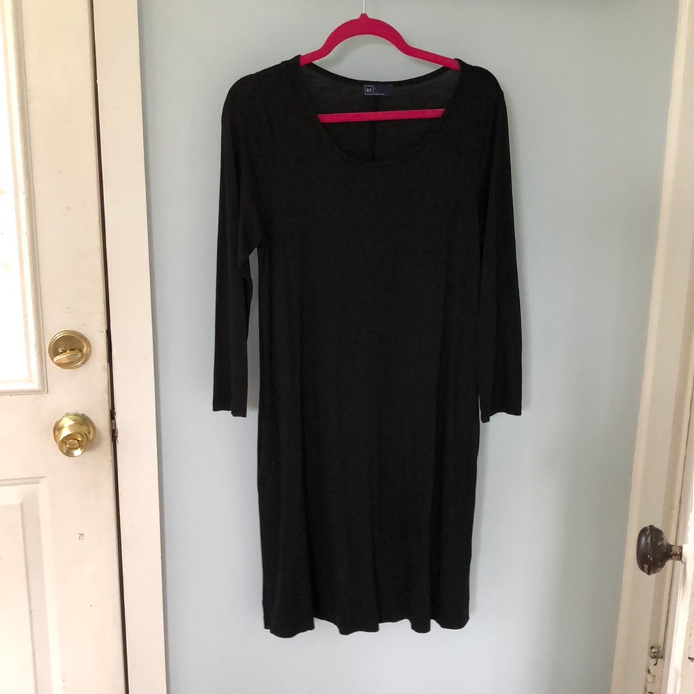 Black midi cotton Gap dress!